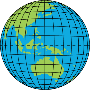 Lines of Latitude and Longitude on a World Globe
